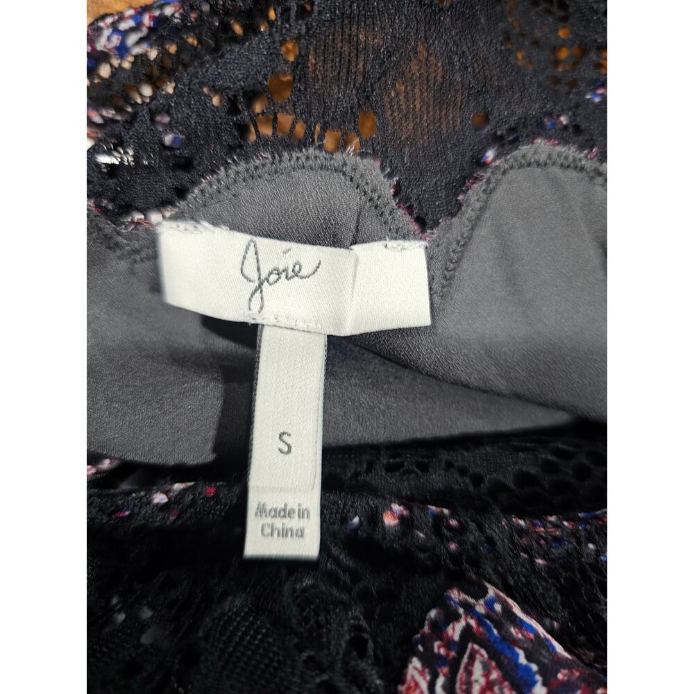 Joie Mini Dress, Black Lace, Elastic Waist, Womens Sz S - Picture 4 of 13
